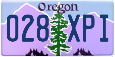 OR license plate 028XPI