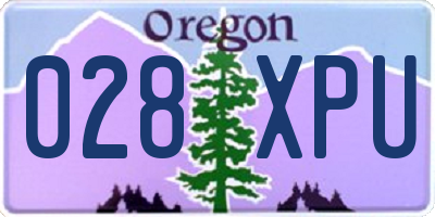 OR license plate 028XPU