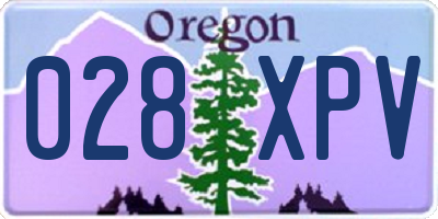 OR license plate 028XPV