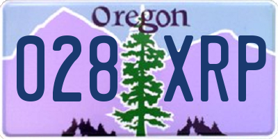 OR license plate 028XRP