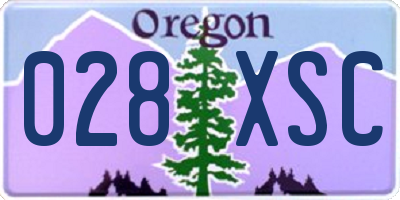 OR license plate 028XSC