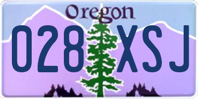 OR license plate 028XSJ