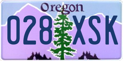 OR license plate 028XSK