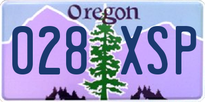 OR license plate 028XSP