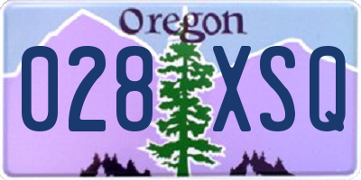 OR license plate 028XSQ