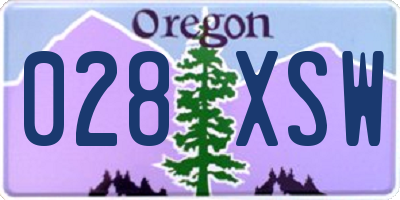 OR license plate 028XSW