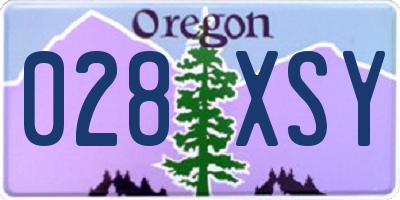 OR license plate 028XSY