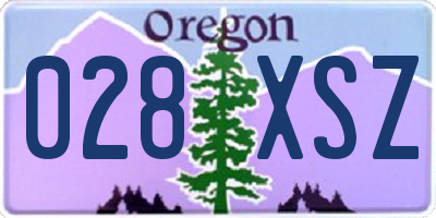 OR license plate 028XSZ