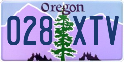 OR license plate 028XTV