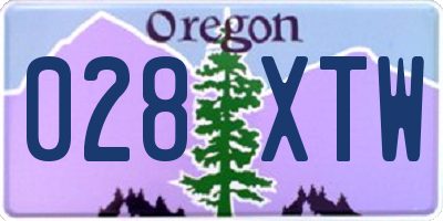 OR license plate 028XTW
