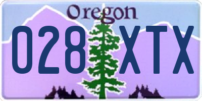 OR license plate 028XTX
