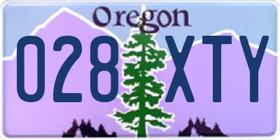 OR license plate 028XTY