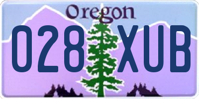 OR license plate 028XUB