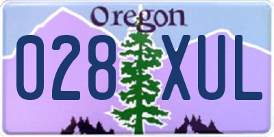 OR license plate 028XUL