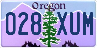 OR license plate 028XUM