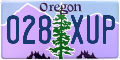 OR license plate 028XUP