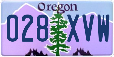 OR license plate 028XVW