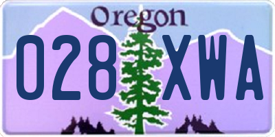 OR license plate 028XWA