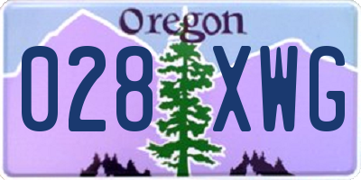 OR license plate 028XWG