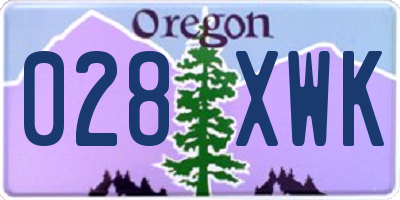 OR license plate 028XWK