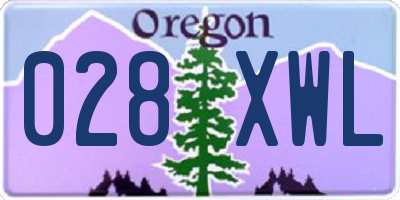 OR license plate 028XWL