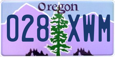 OR license plate 028XWM
