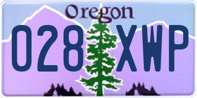 OR license plate 028XWP