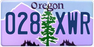 OR license plate 028XWR