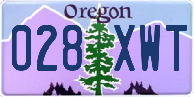 OR license plate 028XWT