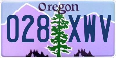 OR license plate 028XWV