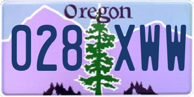 OR license plate 028XWW