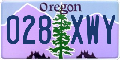 OR license plate 028XWY
