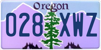 OR license plate 028XWZ