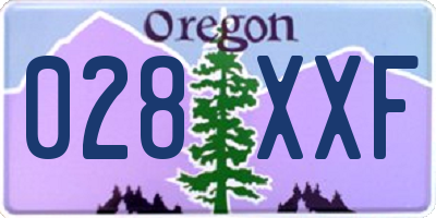 OR license plate 028XXF