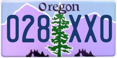 OR license plate 028XXO