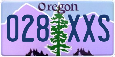 OR license plate 028XXS