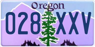 OR license plate 028XXV