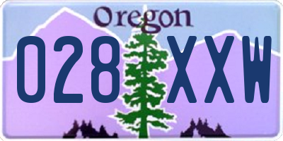 OR license plate 028XXW