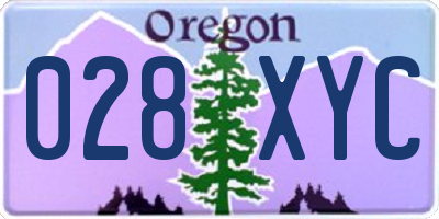 OR license plate 028XYC