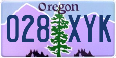 OR license plate 028XYK