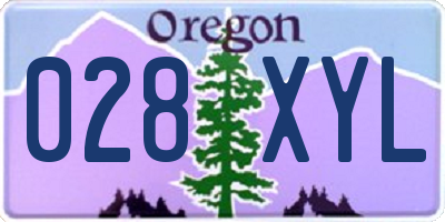 OR license plate 028XYL