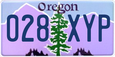 OR license plate 028XYP