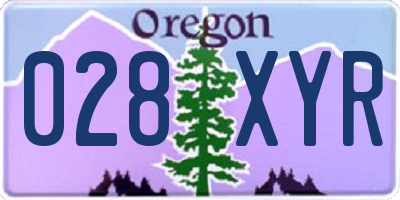 OR license plate 028XYR