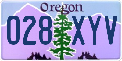 OR license plate 028XYV
