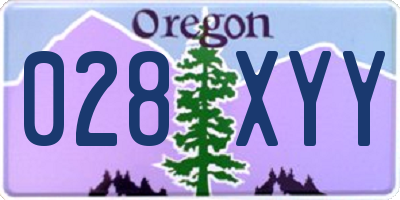 OR license plate 028XYY
