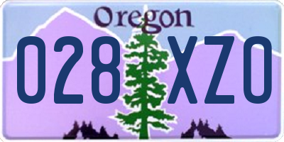 OR license plate 028XZO