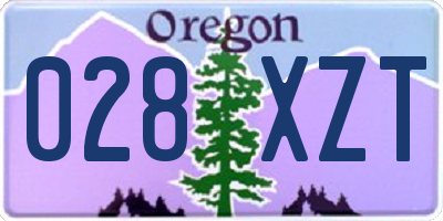 OR license plate 028XZT