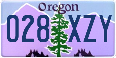OR license plate 028XZY
