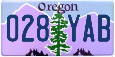 OR license plate 028YAB
