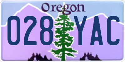 OR license plate 028YAC